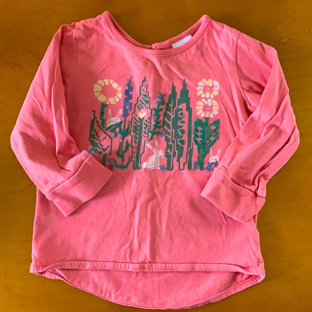 Hanna Andersson Light Pink Bunny Long-sleeved tee
